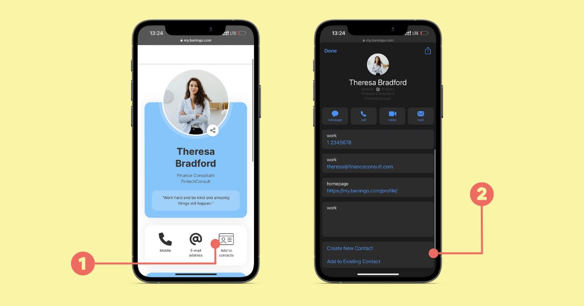 Contact being added via vCard